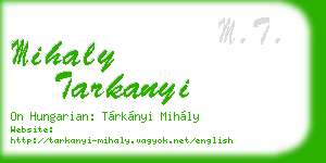 mihaly tarkanyi business card