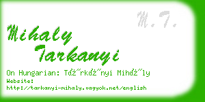 mihaly tarkanyi business card